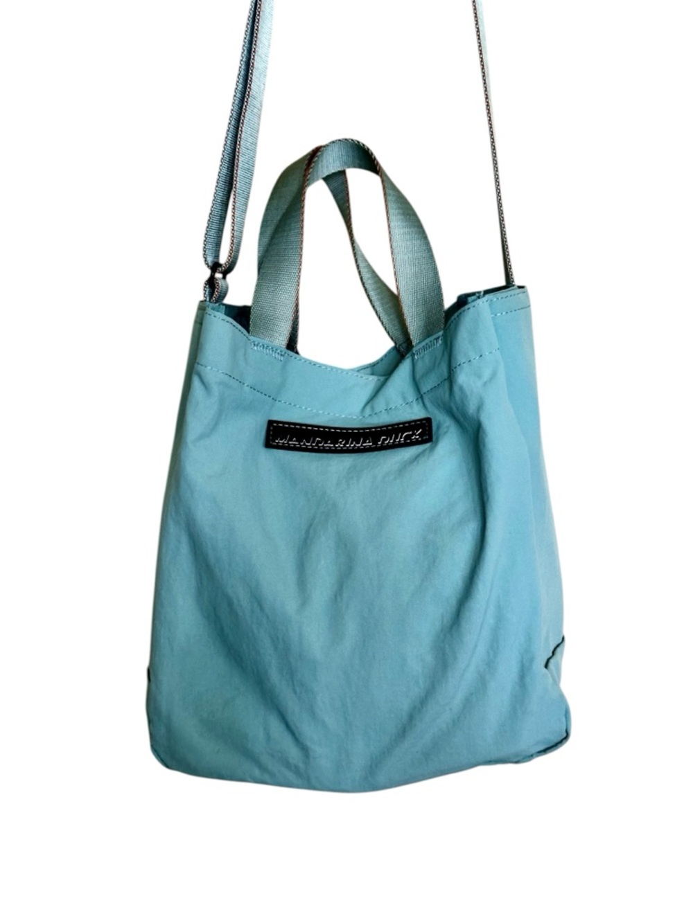 Mandarina Duck Canvas Tote/Crossbody Strap Bag in Mint Green